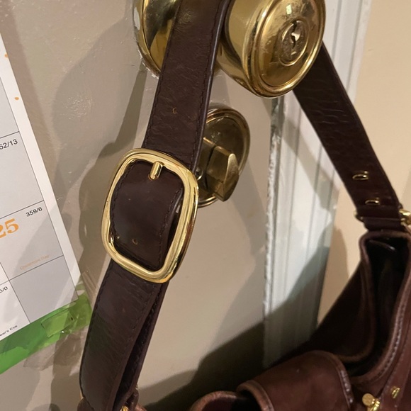 Classic Old School Lee Radziwill Brown/Maroon Suede Leather Handbag - 20% off!! - Picture 3 of 7